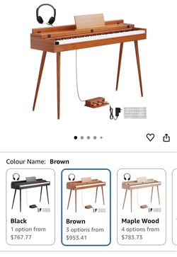 Melentro - 88 Key Digital Piano, Hammer-Action Full Size Weighted Keyboard, Transforms Between Full Size Desk Cover Electric Piano and Vanity, Piano K