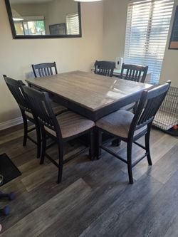 Tyler Creek Counter Height Dining Table with Wine Storage Rack
