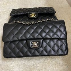 Black Lambskin With Silver Hardware Handbag