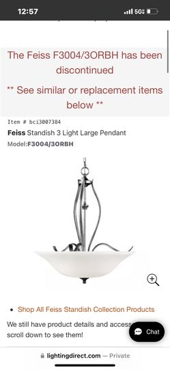 FEISS F3004/30RBH Standish 3 Light Large Pendant Fixture 