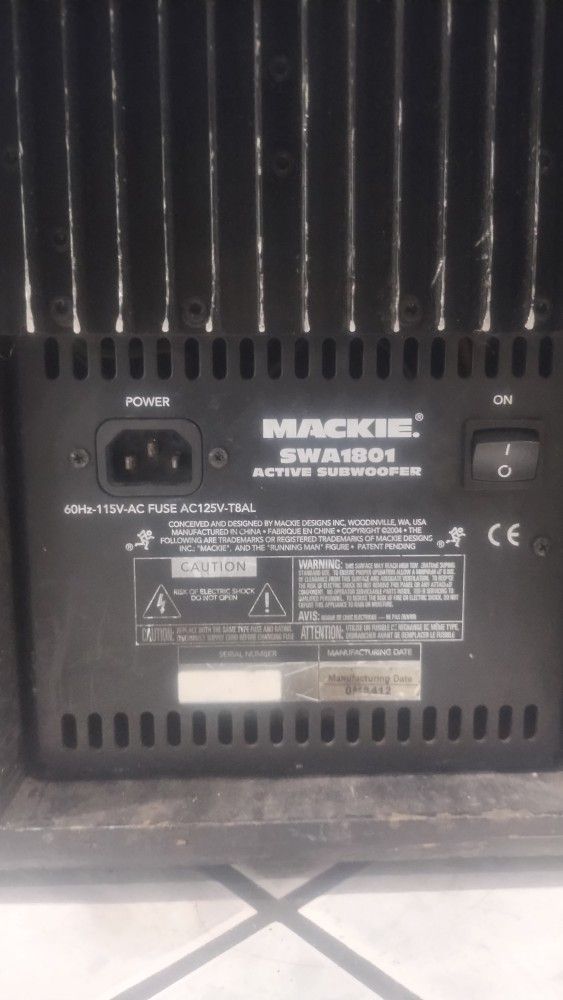 Amplifier Mackie Subwoofer Swa1801 Mackie SWA1801 Subwoofer