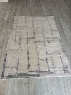 Cream & Gray Area Rug 5x8