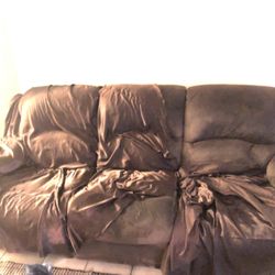 Suede Chocolate Sofa Reclinable 