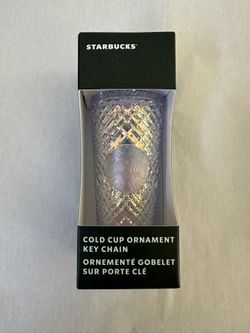 NEW STARBUCKS  IRIDESCENT UNICORN STUDDED HOLIDAY CHRISTMAS 2022 COLD CUP ORNAMENT/KEYCHAIN