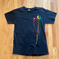 Vintage Enjoi Skateboard Rasta Paint Drip Shirt Medium Faded Distressed