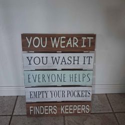 20x16 Farmhouse Laundry Room Rules Wall Sign