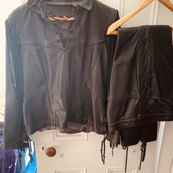 Custom Leather Riding Jacket And Pants Size 10 Women’s 