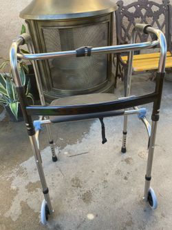 Lightweight Folding 2-Wheel Walker with Padded Seat