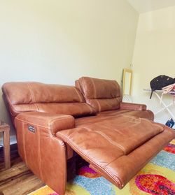 Recline leather couch with latest design including lumbar option.