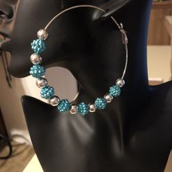 Large Mesh & Bead Hoops 