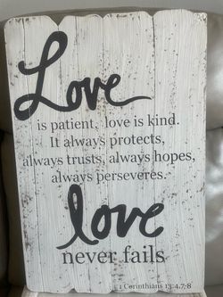 Rustic Wood Wall Sign 1 Corinthians 13