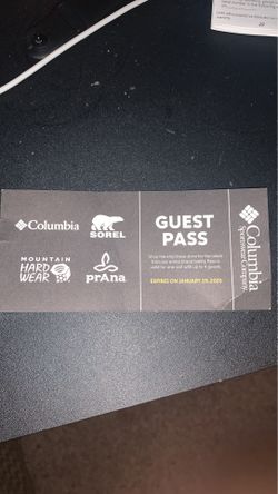 Columbia guest pass