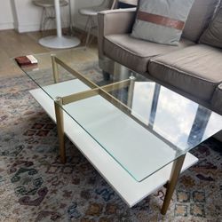 Living Room Set – Coffee Table + Two 3-Seater Couches (Great Condition!)