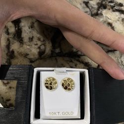 10k Gold Nugget Earrings
