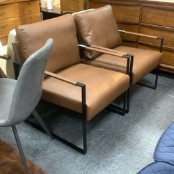 Modern minimalist faux Leather chair