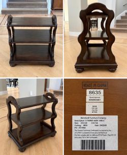 Bernhardt 3-Tier Wood Side Table / Display Stand