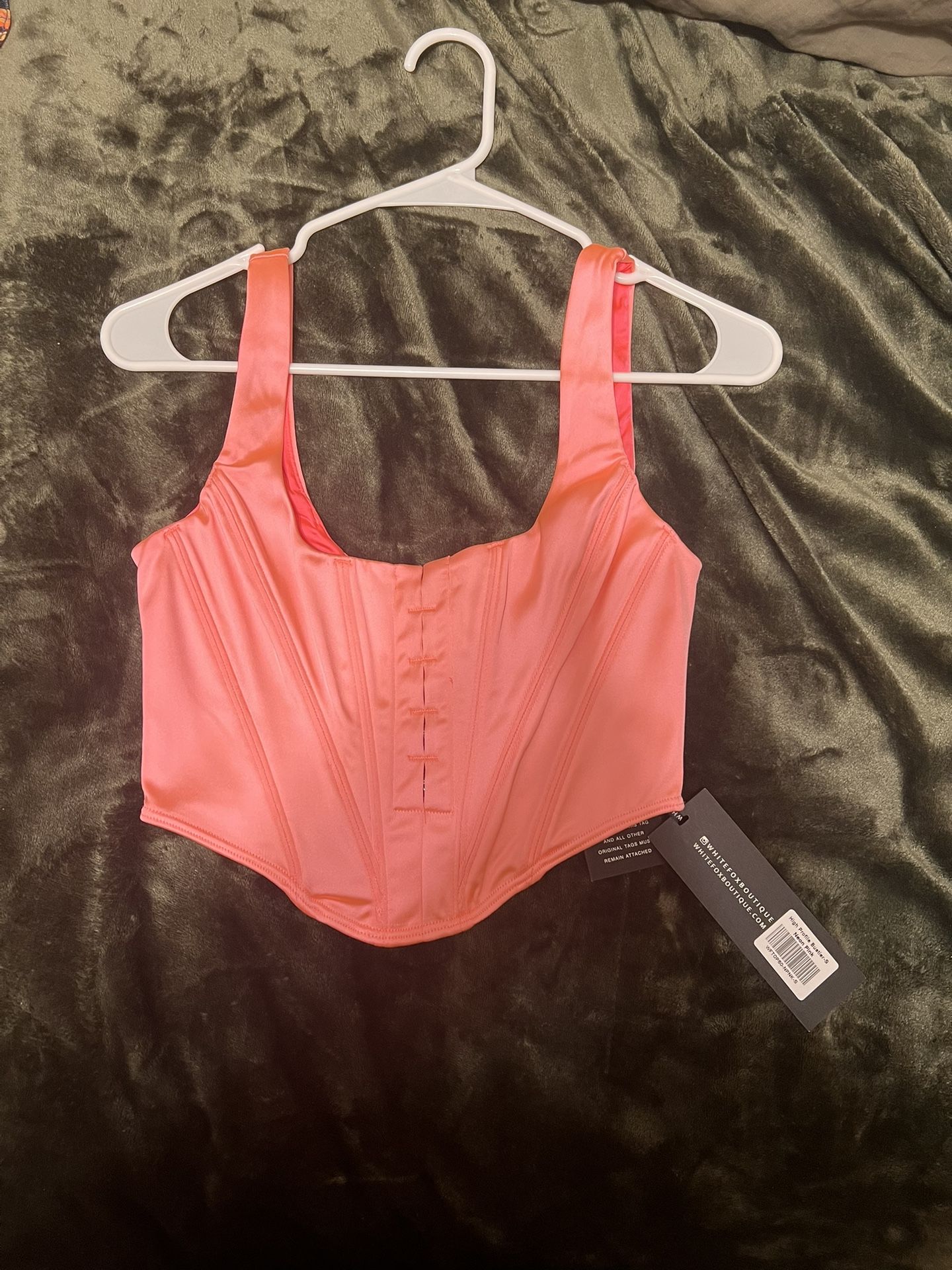 White Fox Neon Pink Corset Tank Style Size Small