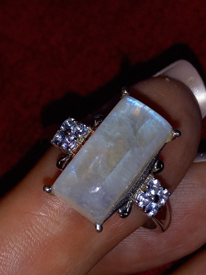 Moonstone/ Tanzanite SS925 Ring