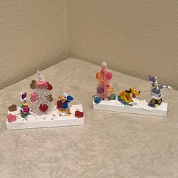 Christmas, Disney, Donald Duck and Daisy / Daisy With Pluto Each $20 white part it’s snow with glitters