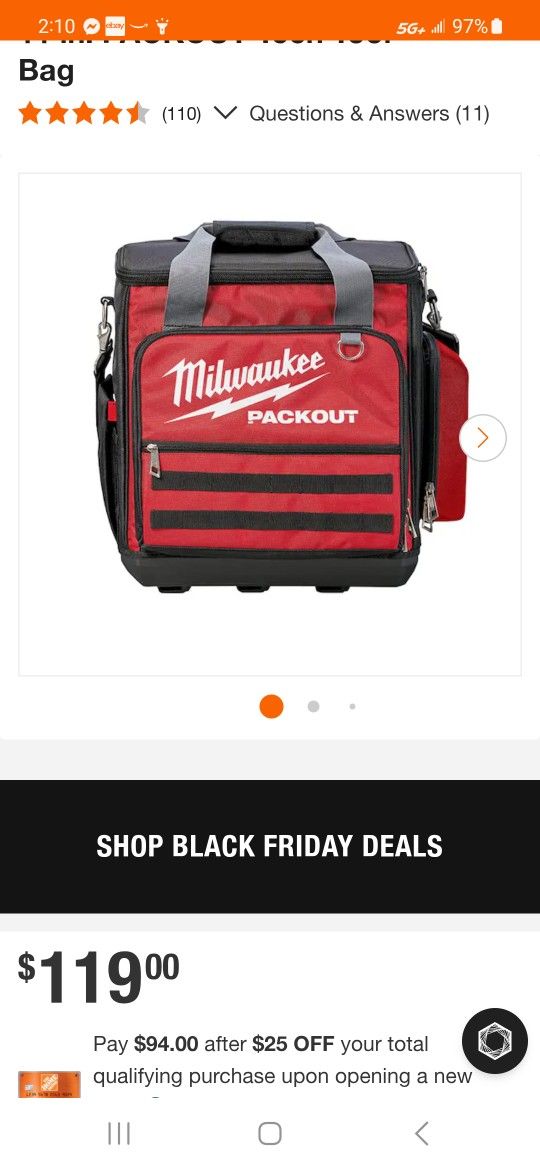 Firm Price🛑 Milwaukee
11 in. PACKOUT Tech Tool Bag Like New. Precio Firme🛑