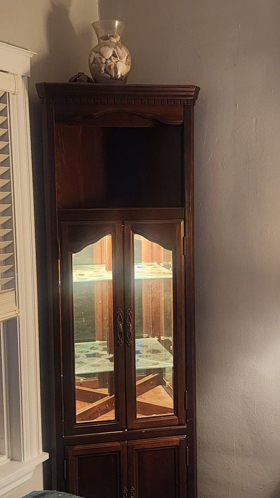 Corner Curio Cabinet With Lights