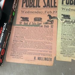 Two Old Papers A Public Sale 