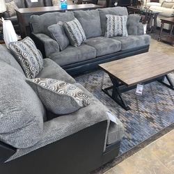 Millingar Smoke Living Room Set / couch/ Sofa and Loveseat 