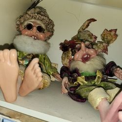 TWO MARK ROBERTS ELF DOLLS