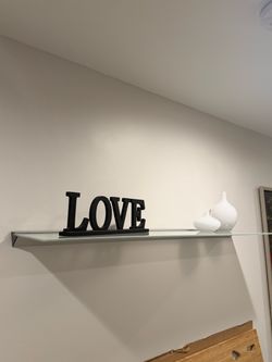 Floating Glass Wall Shelf with Brackets