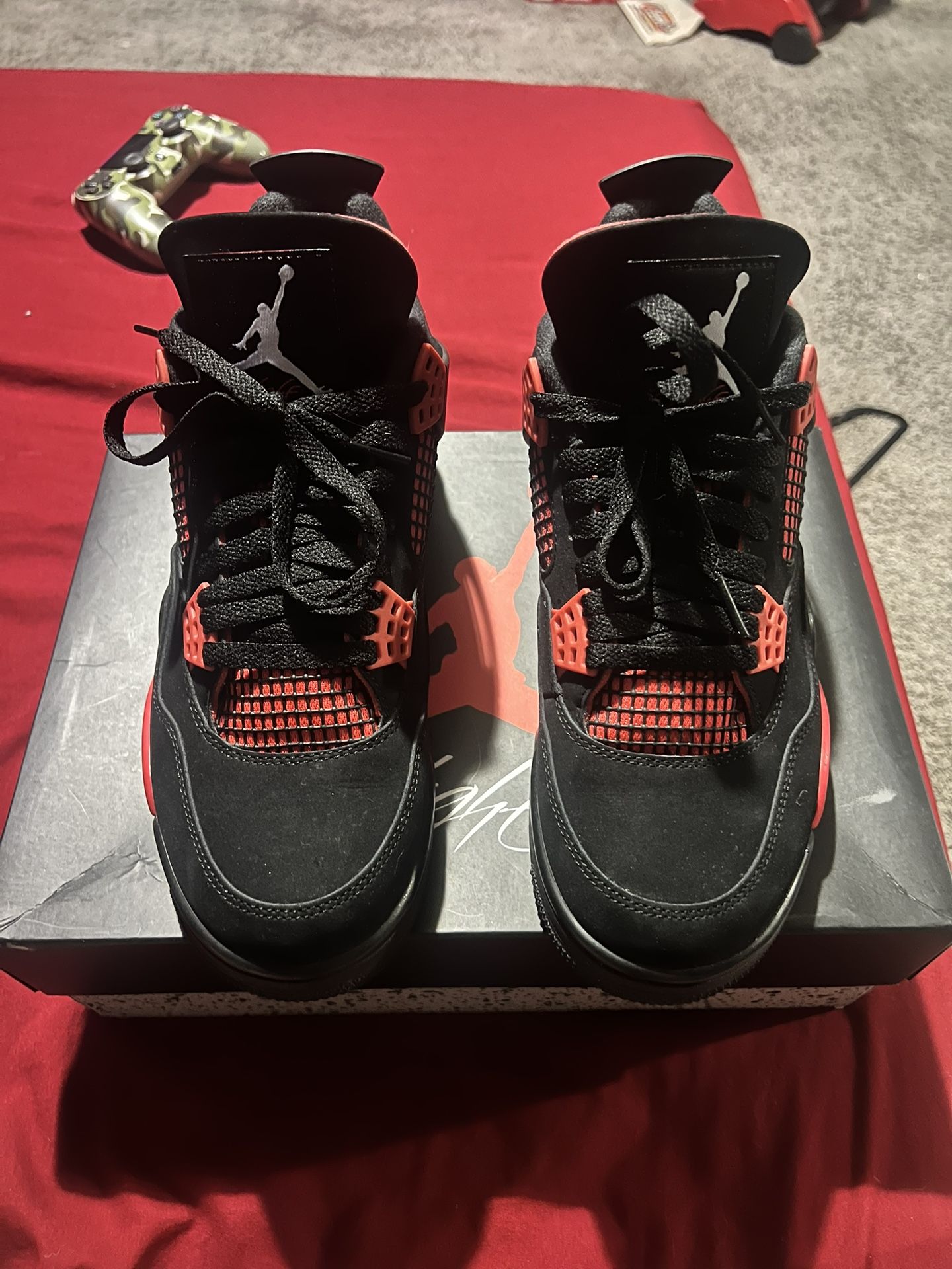 Red Thunders /air Jordan 4 Retro Black,red Size 9
