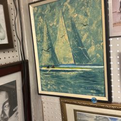 Vintage 1974 D. Williams Framed Painting
