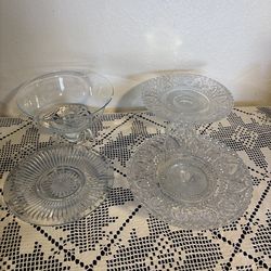 Glass Cake Stands and Pedestal Bowl