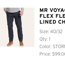 Eddie bauer MR VOYAGER FLEX FLEECE LINED CHINO Pants.