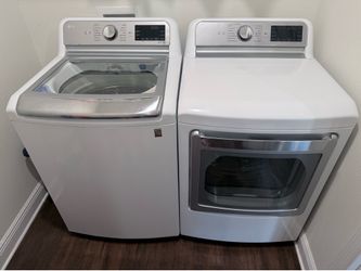 LG 5.5 cu. ft. Mega Capacity Top Load Washer  AND LG 7.3 cu. ft. Ultra Large Capacity Dryer