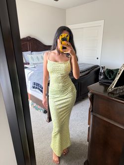 Open back Yellow boho dress
