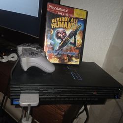 BROKEN Playstation 2 With Controller and Game. 