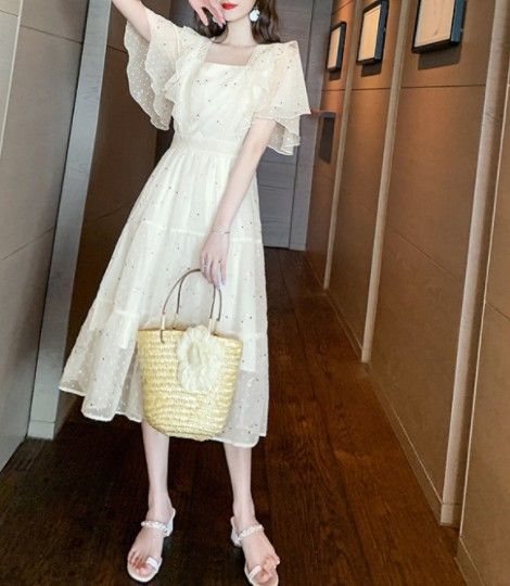 French retro small middle and long skirt Tanabata Fairy Dress