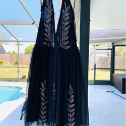 Black Halter Top Cocktail Dress 