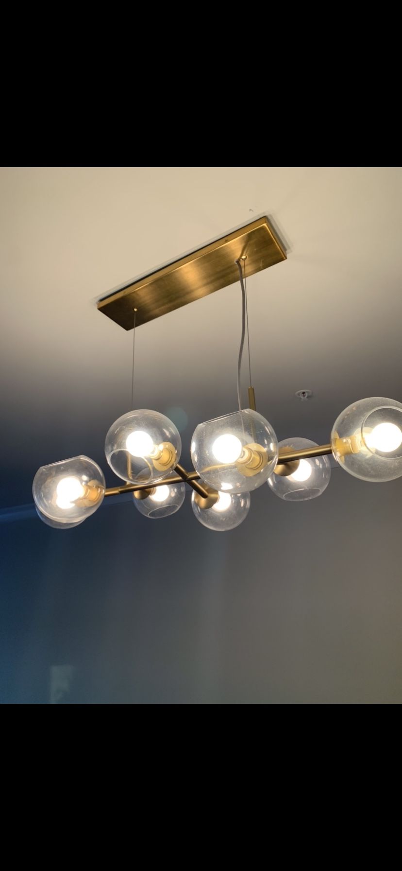 West elm light fixture with bulbs - new- originally $650