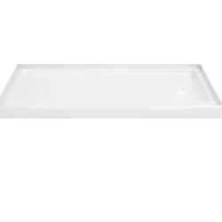 ✨️ $220 W5306 Delta Classic 500 60 in. L x 32 in. W Alcove Shower Pan Base with Right Drain in High Gloss White imp