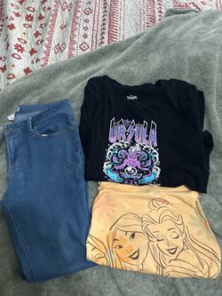 2 Disney shirts, and pants