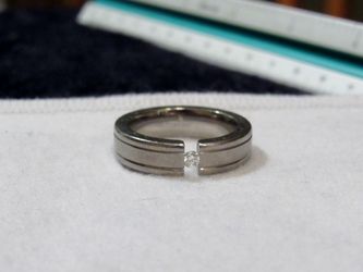 Mens Tungsten and Diamond Wedding Band Ring