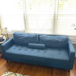 Lifestyle Solutions Mid Century Blue Couch