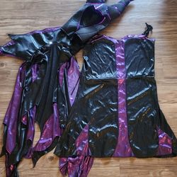 Maleficent Halloween Costume Outfit Sz 12-14