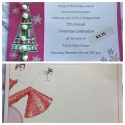 Blank Holiday Imprintable Die cut Invitations Card stock