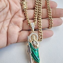 I Deliver I Ship 14k Gold Plated Chain And Pendant