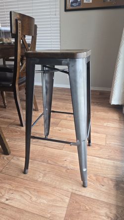 Black and Brown Bar Stools (2)
