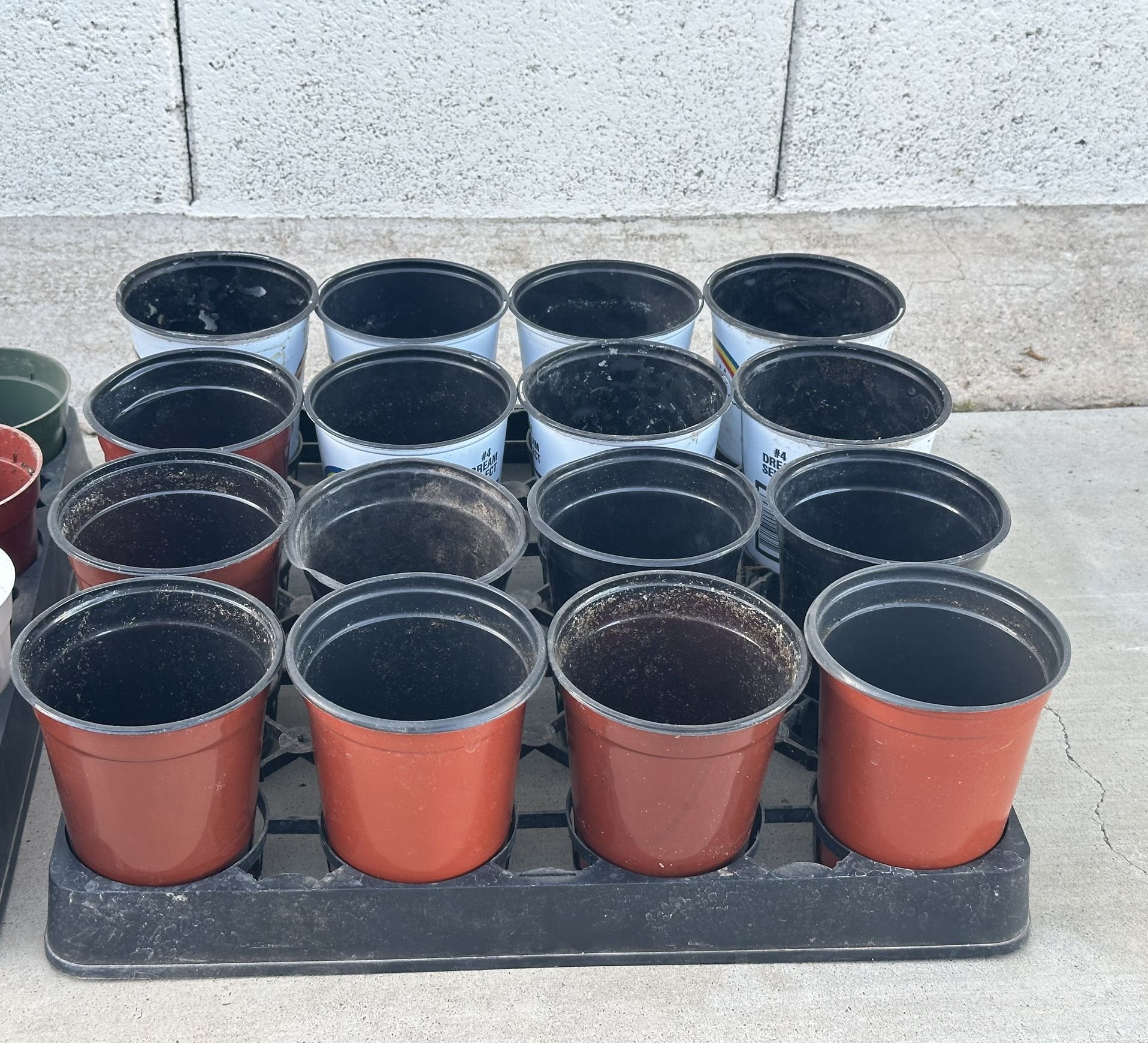 Starter Kit Growing Flowers Vegetables Plants 16 Plastic Pots Carrying