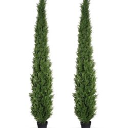 8 Feet Pre-Potted Outdoor Artificial Cedar Tree