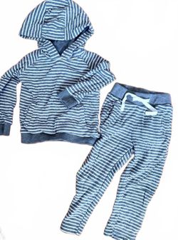 Striped Hooded Sweatshirt and Jogger Pants Set